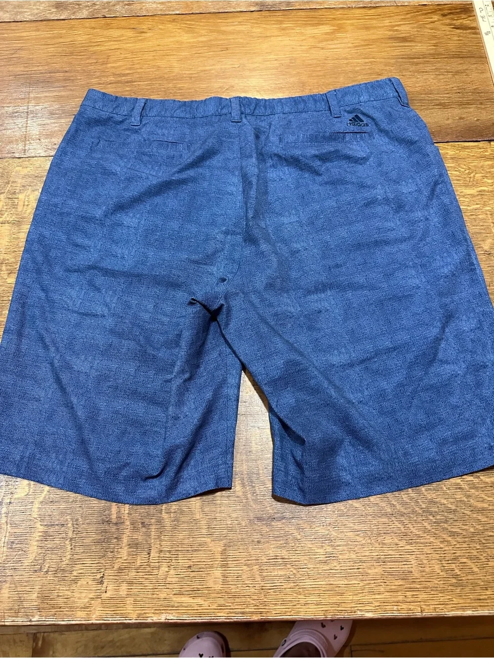 adidas Men's Navy Blue Flat-Front Shorts sz 38 athletic golf